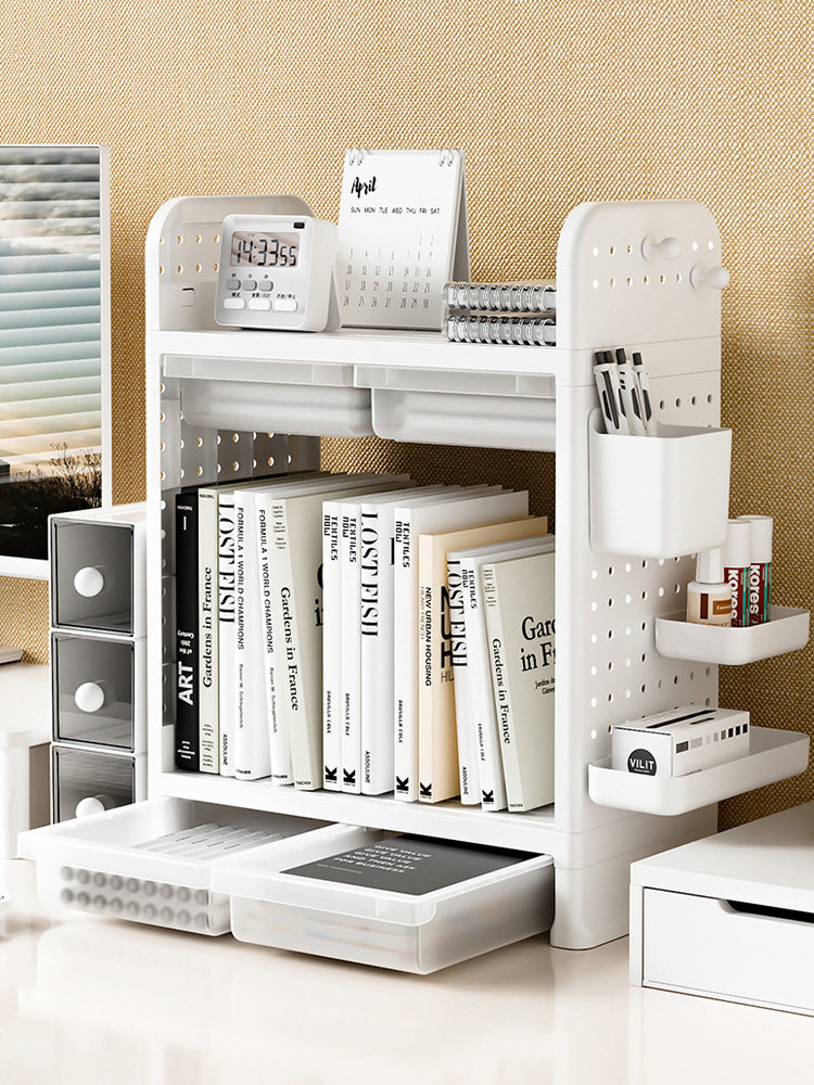 Desktop Storage Organizer, Pegboard Storage Box, Storage Rack, Student Desk Stationery Drawer, Office Desk Organizer, Pen Holder, Cosmetics Storage Organizer, Kitchen and Bathroom Storage Rack