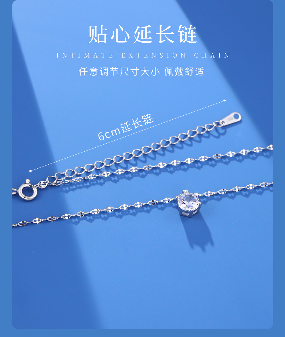 Серебряное ожерелье 老银匠s925纯银项链女款轻奢小众吊坠纯银锁骨链七夕节礼物送女友 Old silversmith
