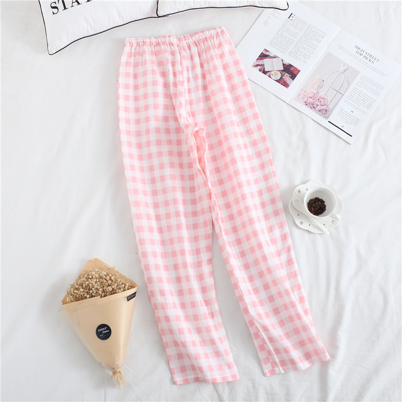 Cặp đôi quần mỏng Phần đồ ngủ phụ nữ mùa xuân và mùa thu cotton đôi gạc quần nam quần cotton muỗi quần thường nhà quần short nam