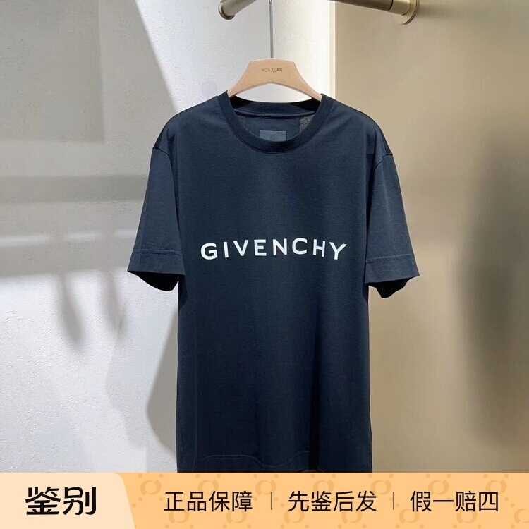 In Stock Givenchy Gvc Men's Black Letter Print Round Neck Short-Sleeved T-Shirt Bm716G3Yac
