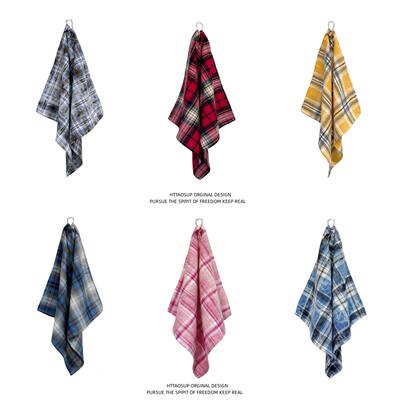 HTTAOSUP American street dance hip-hop tie-dye checkered square scarves, men's and women's trendy brand waist scarves, couple pendants, pants scarves and accessories