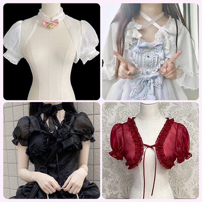 Spring and summer lolita sweet and versatile sun-protective clothing, air-conditioned cardigan, lace chiffon shirt, top, coat, small cape