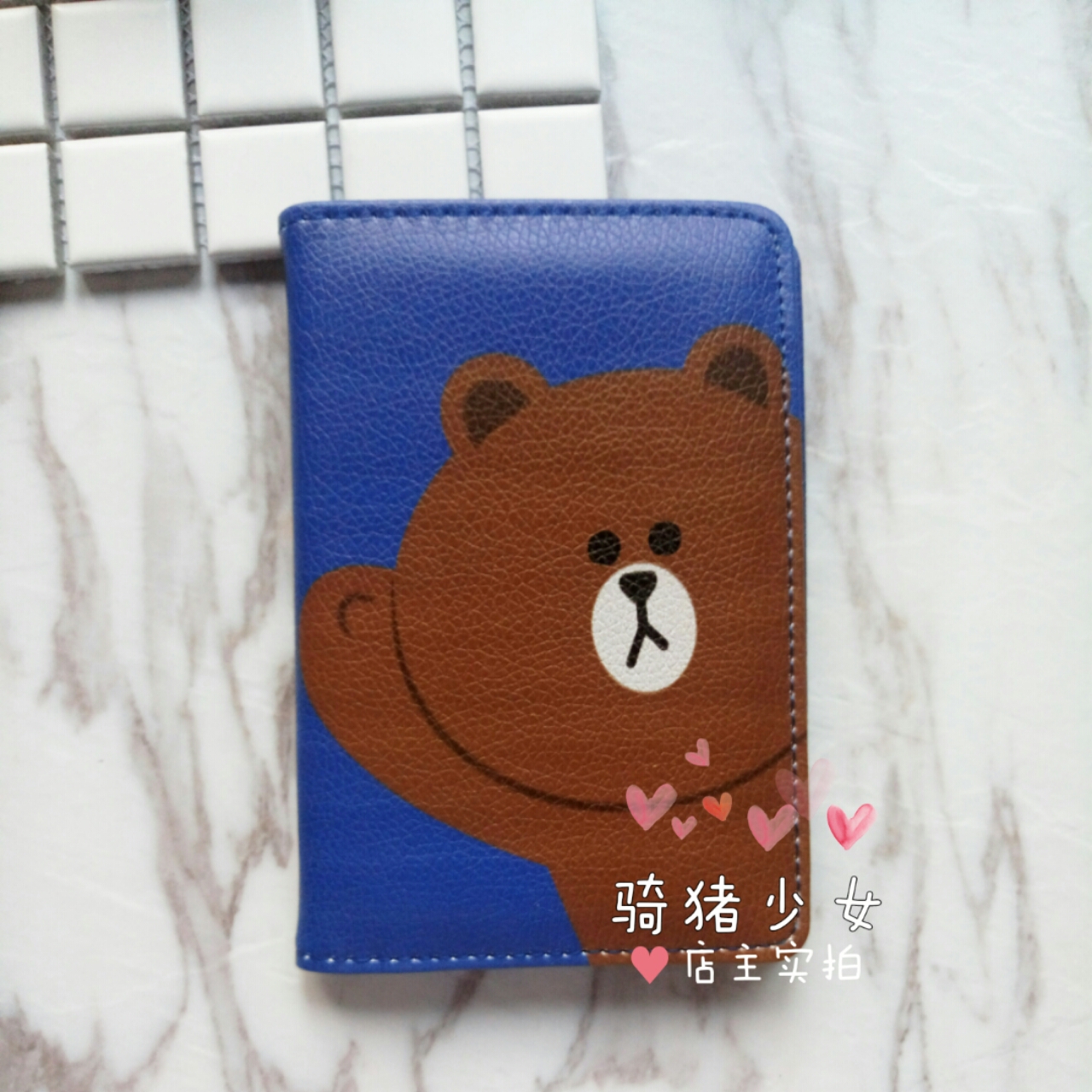 Phim hoạt hình dễ thương Gấu nâu Hộ chiếu Gói Hộ chiếu Clip Cannie Rabbit Đa năng Bìa Tài liệu du lịch Gói Thẻ Gói shop bán túi đeo chéo nữ