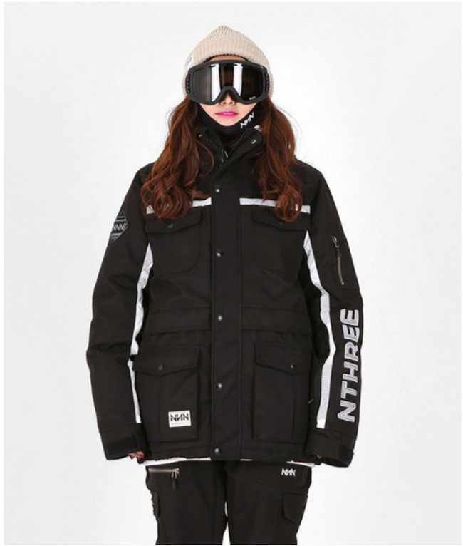 Special price NNN Korean ski suit jacket male and female single double board thickened waterproof windproof cold wear and warm black