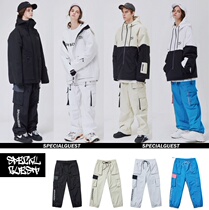 SPECIALGUEST Korea ski pants mens and womens single and double board waterproof wear-resistant slim thin legs black stormtrooper pants