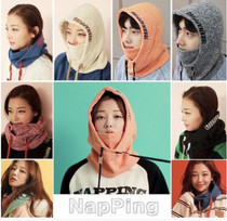 NAPPING Korean ski hat knitted hat men and women single double board warm line cap face wrap head integrated hat winter