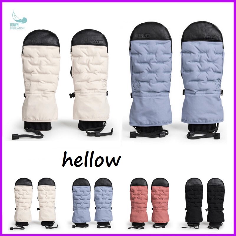 2122HELLOW Korean ski gloves waterproof and windproof warm hand stuffy winter outdoor men and women with finger down