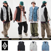 SPECIALGUEST Korean minimalist multi-pocket ski vest waterproof mens and womens veneer outdoor Joker vest
