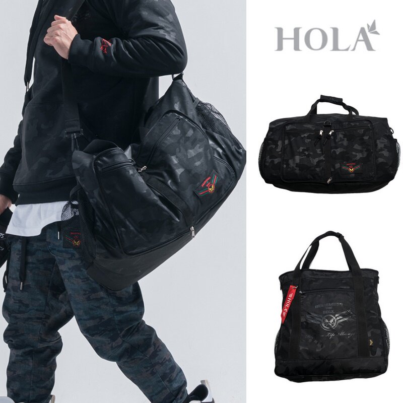 HOLA Korean version ski suit pants double shoulder bag waterproof abrasion resistant men and women single double board large capacity storage bag black