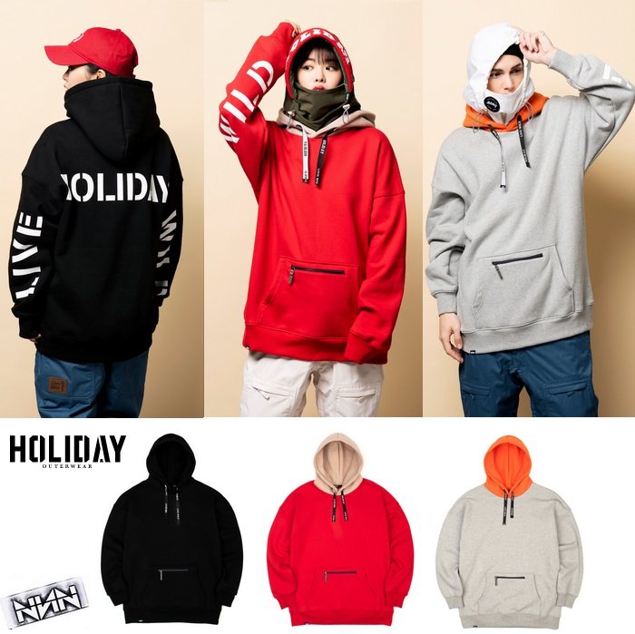 HOLIFE Korean ski suit hip hop loose lengthened hoodie men and women single double board black grey red special price-Taobao