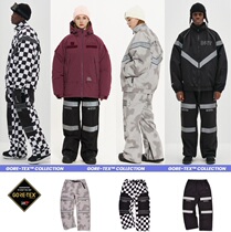  2021DIMITO Korean ski pants mens and womens single and double board waterproof and wear-resistant shrink leg thin leg pants black