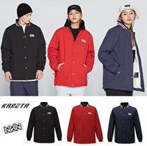 KARETA special Korean ski clothes men and women single double plate stand collar waterproof windproof fleece warm red Blue Black