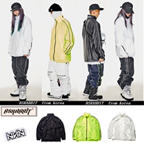 (NNN shop)Korean ski suit mens and womens single and double board zipper waterproof wear-resistant pants silver yellow green