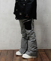 Hikaru Style Korean ski pants gray slim version High waterproof wear-resistant mens and womens single double board assault pants