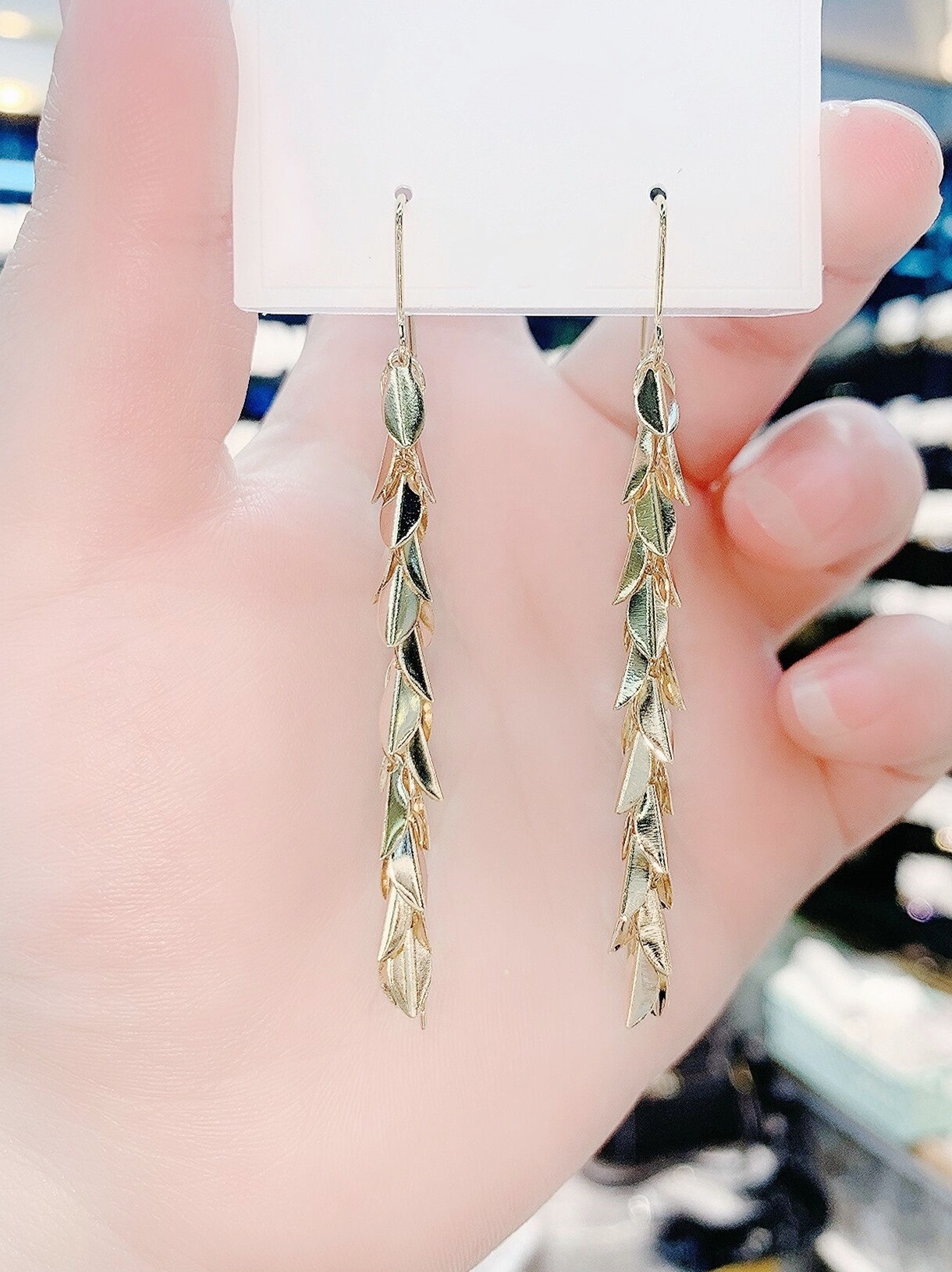Korea Advanced Sensation Golden Wheat Ears Streaming Su Long Version Ear Necklace 2021 New Tide Unique Design Minimalist Temperament Earrings