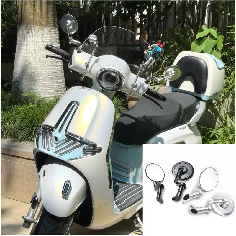 Suitable for Wiji Sr150C Beethoven Rearview Mirror Modification Accessories, Retro Mini Round Reflective Rearview Mirror