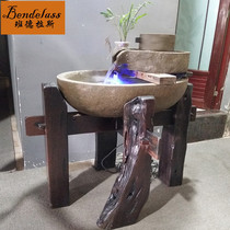 Banderas big number floor stone carving flowing water swinging piece flowing water raw fish tank company door hall furnishing business gifts