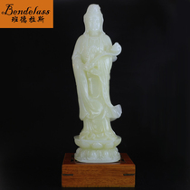 Banderas Baiyu Guanyin Station Like a natural jade Guanyin BodhisattBodhisattBodhisattBodhisattva Buddha jade sculptures The home