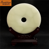 Banderas Qingyu natural jade green jade green buckle pendulum piece living room big number wine cabinet decoration for decoration business gift