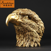 Banderras Pure Copper Eagle Owl Head Swing Piece Bartender Eagle Handicraft Home Wine Cabinet Living-room Decoration Office Swing