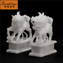 Banderas natural Afghanistan jade jade Kirin pendulum a pair of Kirin home living room swinging pieces business gift