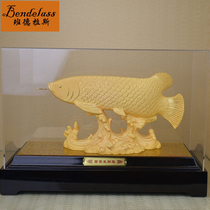 Banderas golden dragon fish swing piece big plush sand gold polychaine property opening gift home living room furnishing
