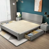 Северная кровать из сплошной древесины Серый 1,8 метра 1,5 м двойная главная спальня 1.35 Одинокий человек 1,2 легкая роскошная простая кровать для хранения коробки