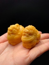 Raw ore Burmese yellow jade Pi Xiu roaring to the sky hand toy piece Seiko ornaments Burmese yellow old type bracelet auction link