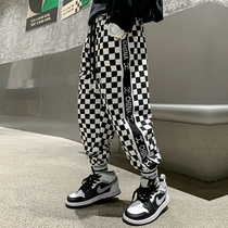 Boys spring and autumn fried street pants 2022 new CUHK Tong Shuai qi 100 lap boy Long pants spring clothes childrens sports pants