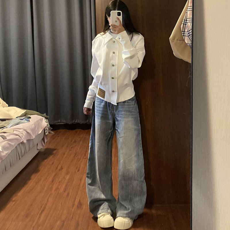 Spring White Short Korean-Style Very Pretty Early Spring Jacket for Women 2026 New Autumn Petite Jacket Spring and Autumn