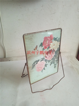Old mirror 70-80 years old mirror dressing mirror Makeup mirror seat mirror table mirror Folk nostalgia collection ornaments