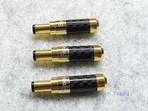 Taiwan custom carbon fiber shell pure copper plated 24K real gold DC5 5x2 5 power plug