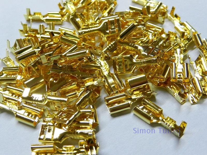 Taiwan green phosphonium copper gold-plated 24K 5U 6 3 insert spring sheath 0 5 thick terminal
