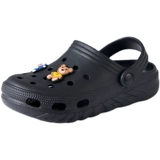 Детские тапочки в стиле Crocs для мальчиков, нескользящая пляжная обувь, босоножки, мягкая подошва, закрытый носок, можно носить двумя способами