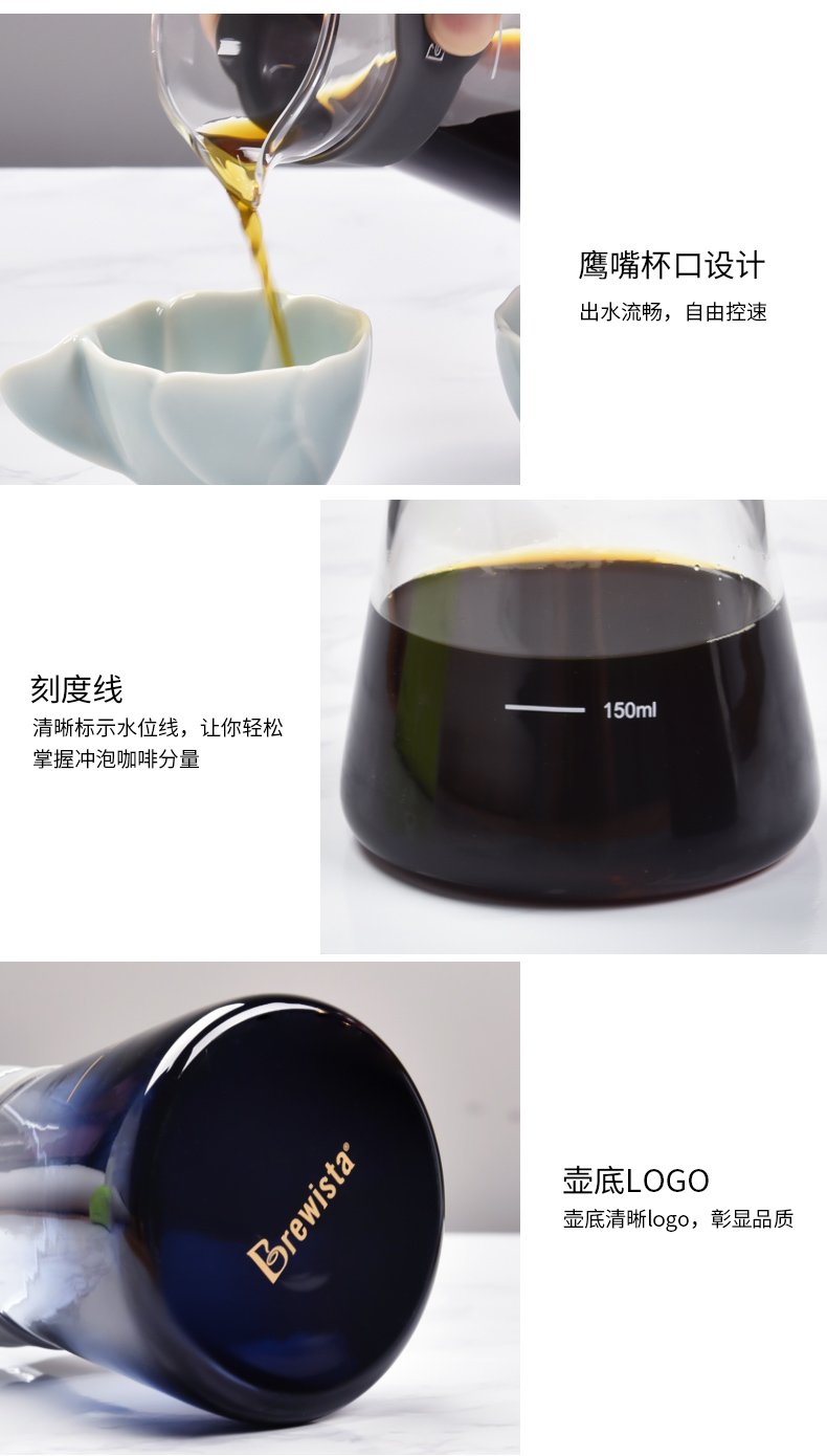Bonavita pro-Brewista rửa tay cà phê thay đổi màu sắc kính chia sẻ nồi cà phê đặt 400 ml phin pha cafe