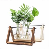 Творческая деревянная полка гидропонные зеленые растения Внутреннее зеленое растение зеленое горшок маленький стеклянный ваза офис на рабочем столе украшения