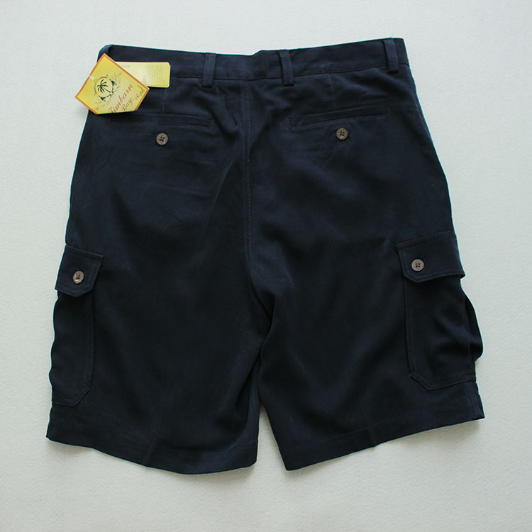 Retro Sven Men Casual 100 Silk Heavy Duty Spin Quần short Bermuda Quần âu (biểu đồ hải lý) quần baggy nam