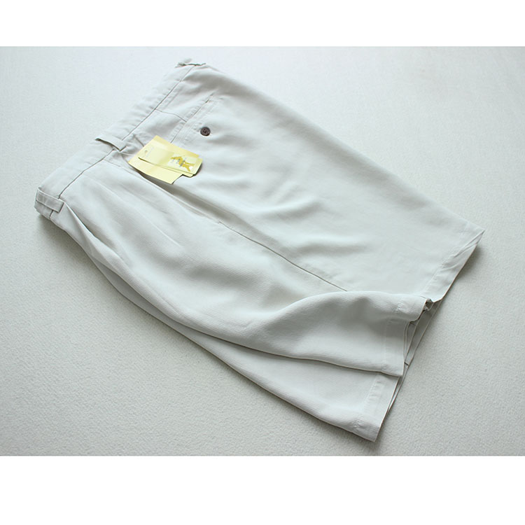 Mùa hè retro nam Hawaii lụa tơ tằm dệt lụa Quần short Bermuda quần giản dị (túi trắng) quan jean nam