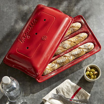 Emile Henry imports ceramic stick bread mold three slots with cover rod baking household baking household
