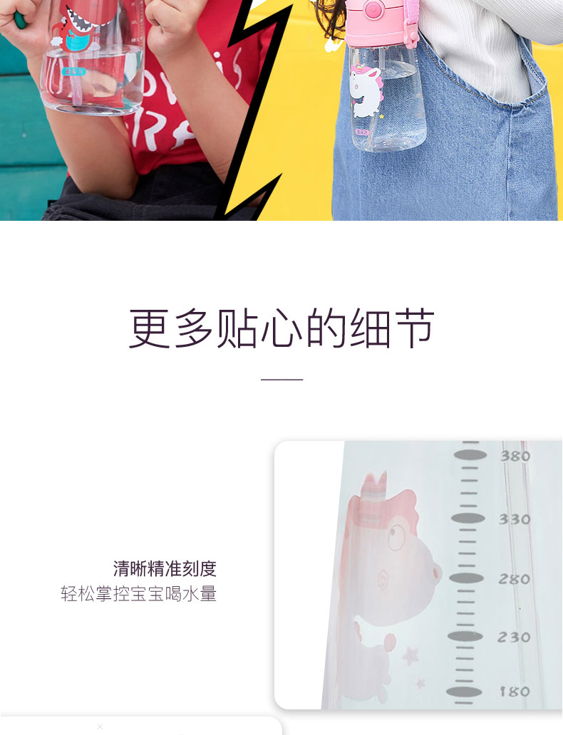 Korea Cup gấu con cốc sippy cup mẫu giáo bé mẫu giáo chống vỡ trường tiểu học trẻ em mùa hè uống nước chai - Tách bình giữ nhiệt thủy tinh