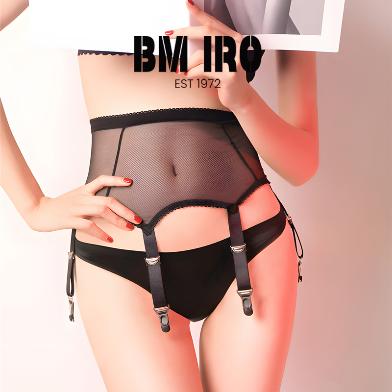 Japanese Bm Iro High-End Long Stockings, Silk Stockings, Garter Belt with Rubber-Coated Metal Gourd Buckle, Garter Belt and Underwear All-In-One