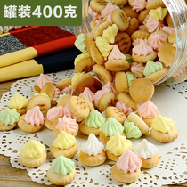  Hua Zhan cookies 400g vat canned crispy sticky flowers after 8090 childrens taste nostalgic snacks Free shipping