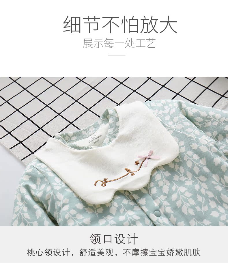 Clip mới cho bé sơ sinh cotton mỏng jumpsuit cotton mùa thu đông cho bé quần áo cho bé quần áo mùa đông cộng với quần áo cotton body chip cộc tay cho bé 0-12 tháng tuổi