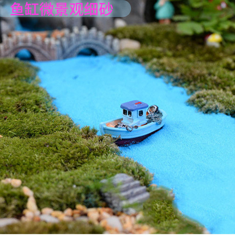 Fish tank River sand fleshy potted small stone Aquarium landscaping sand stone moss diy micro landscape decoration Blue sand