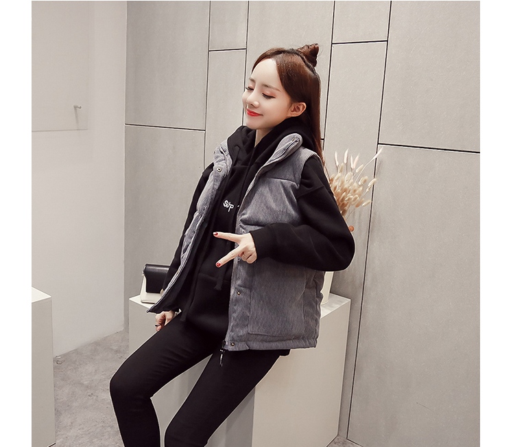 Corduroy vest nữ mùa thu đông dày phiên bản Hàn Quốc của áo vest mới xuống áo khoác cotton cho sinh viên thời trang nữ 2021