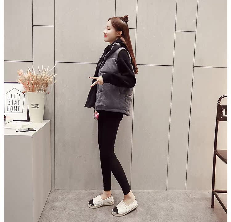 Corduroy vest nữ mùa thu đông dày phiên bản Hàn Quốc của áo vest mới xuống áo khoác cotton cho sinh viên thời trang nữ 2021