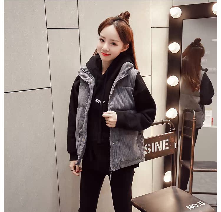 Corduroy vest nữ mùa thu đông dày phiên bản Hàn Quốc của áo vest mới xuống áo khoác cotton cho sinh viên thời trang nữ 2021