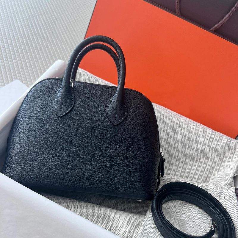 Fully Handmade Wax Thread Imported Goatskin Bowling Mini2025 New Eve Leather Shell Bag Single Shoulder Crossbody Bag