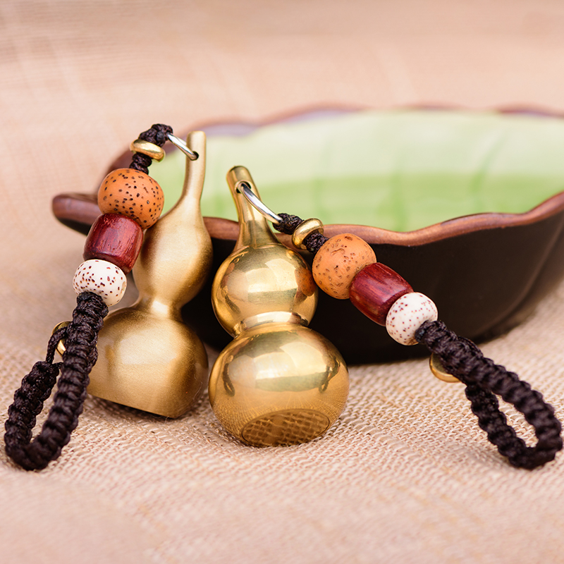 Bainayuan gourd pendant key chain key pendant pendant key chain male car gossip solid brass