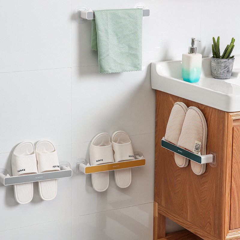 Bathroom slippers rack wall-mounted Wall-mounted Wall Toilet Shoes Dresser Dressing Room Free of perforated shoe racks